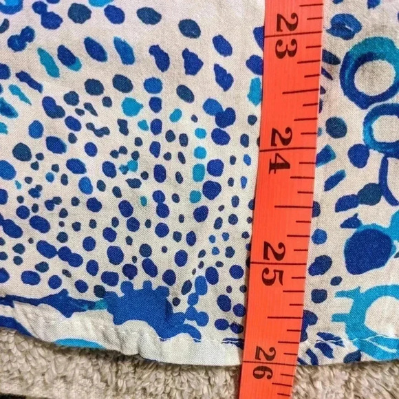 Lilly Pulitzer Willa Blouse Top Womens White Blue Long Sleeve Sea Shells Rayon S - Picture 6 of 8